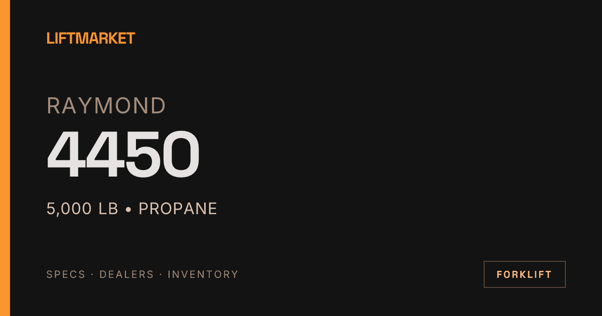 Raymond 4450 - Specs & Buying Guide | LiftMarket